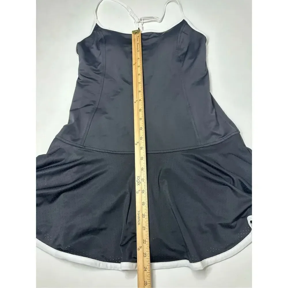 NWOT Love & Sports Womens Size M 8-10 Game On Tennis Dress Black White Trim